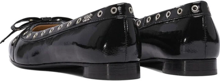 Ganni Eyelet Bow Ballet Flats - Image 4