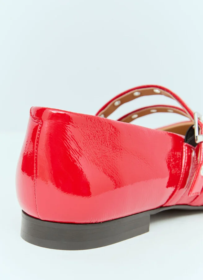 GANNI Eyelets Ballerina Flats - Woman Flats Red Eu - 40 - Image 5