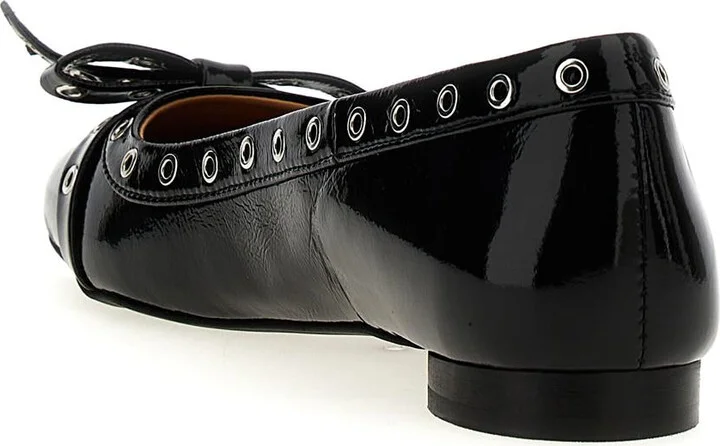 Ganni 'Eyelets Bow' Ballet Flats - Image 3