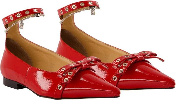 Ganni Eyelets Jewel Ballerinas - Image 2