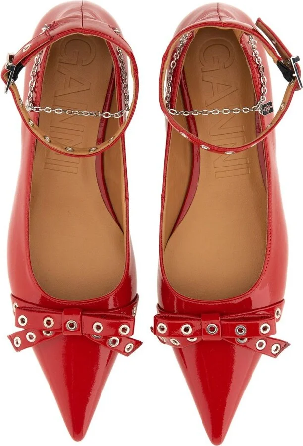 Ganni Eyelets Jewel Ballerinas - Image 6