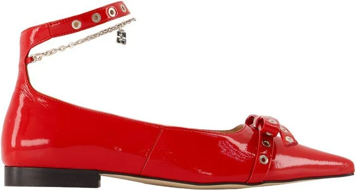 Ganni Eyelets Jewel Ballerinas