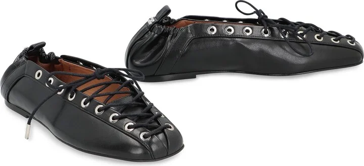 Ganni Faux Leather Ballet Flats - Image 3