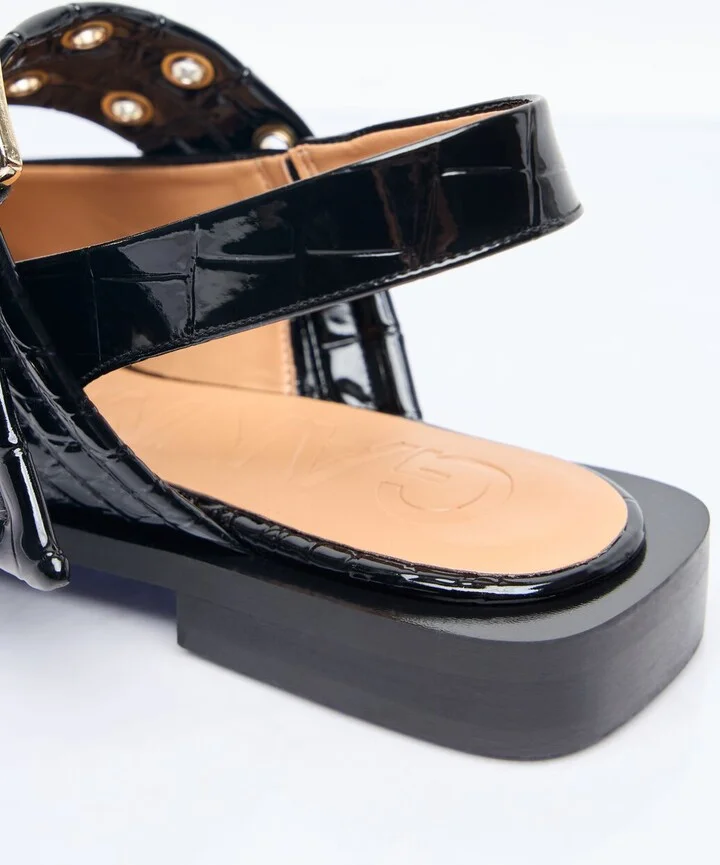 Ganni Feminine Buckle Ballerina Flats - Woman Flats Black Eu - 36 - Image 5
