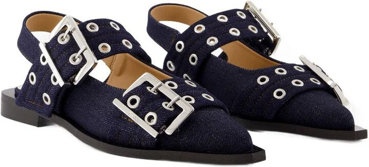 Ganni Feminine Buckle Ballerinas - Image 2