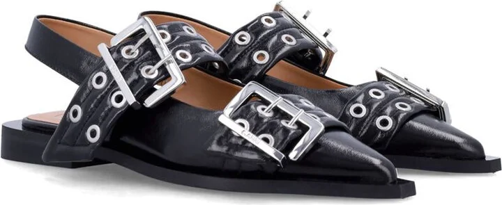 Ganni Feminine Buckle Ballerinas - Image 2