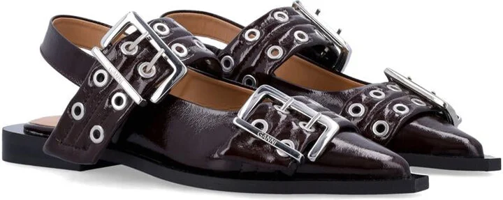 Ganni Feminine Buckle Ballerinas - Image 2