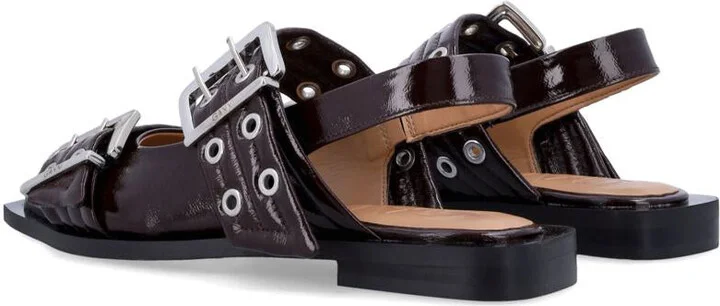 Ganni Feminine Buckle Ballerinas - Image 4