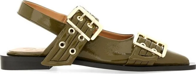 Ganni Feminine Buckle Ballerinas
