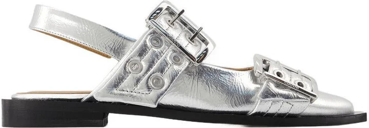Ganni Feminine Buckle Ballerinas