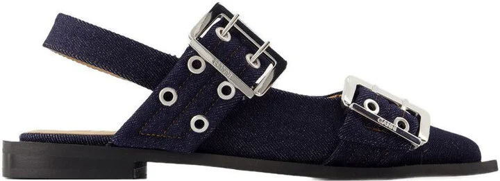 Ganni Feminine Buckle Ballerinas