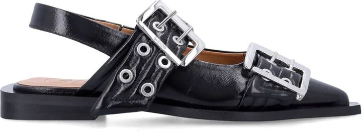 Ganni Feminine Buckle Ballerinas