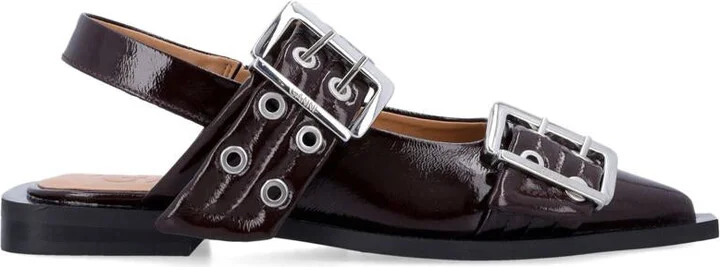 Ganni Feminine Buckle Ballerinas
