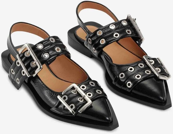 Ganni Feminine Buckle Ballet Flats - Image 2