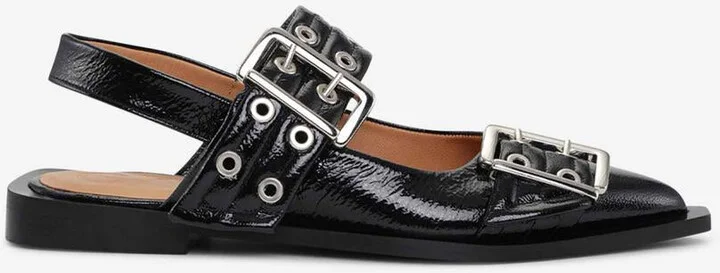 Ganni Feminine Buckle Ballet Flats
