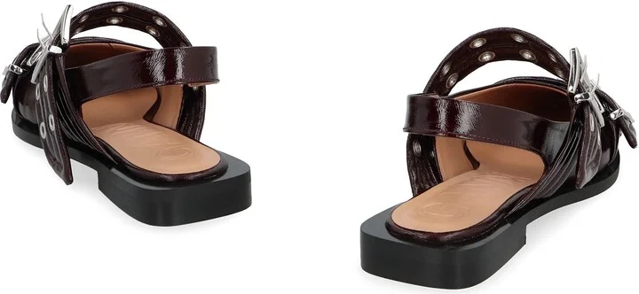 Ganni Feminine Buckle Eco-Leather Slingback Pumps - Image 4