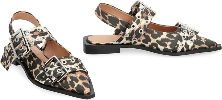 Ganni Feminine Fabric Slingback Pumps - Image 3