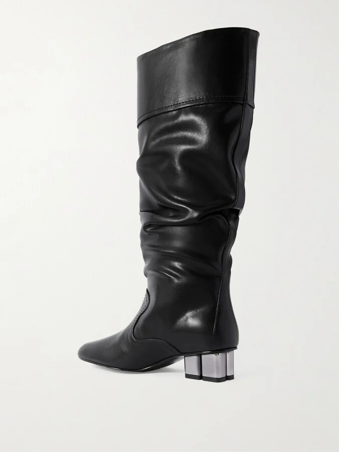 GANNI - Gathered Knee Boots - Black - Image 3