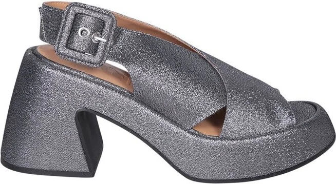 Ganni Glitter Crossover Strap Sandals