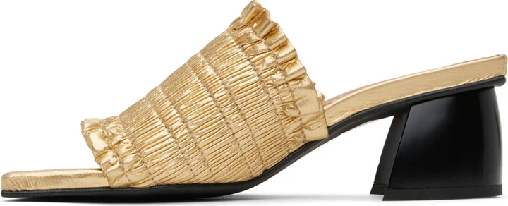 GANNI Gold Smock Mules - Image 3