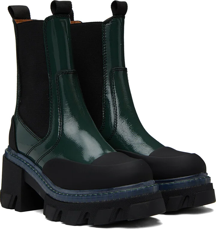 GANNI Green Cleated Boots - Image 4
