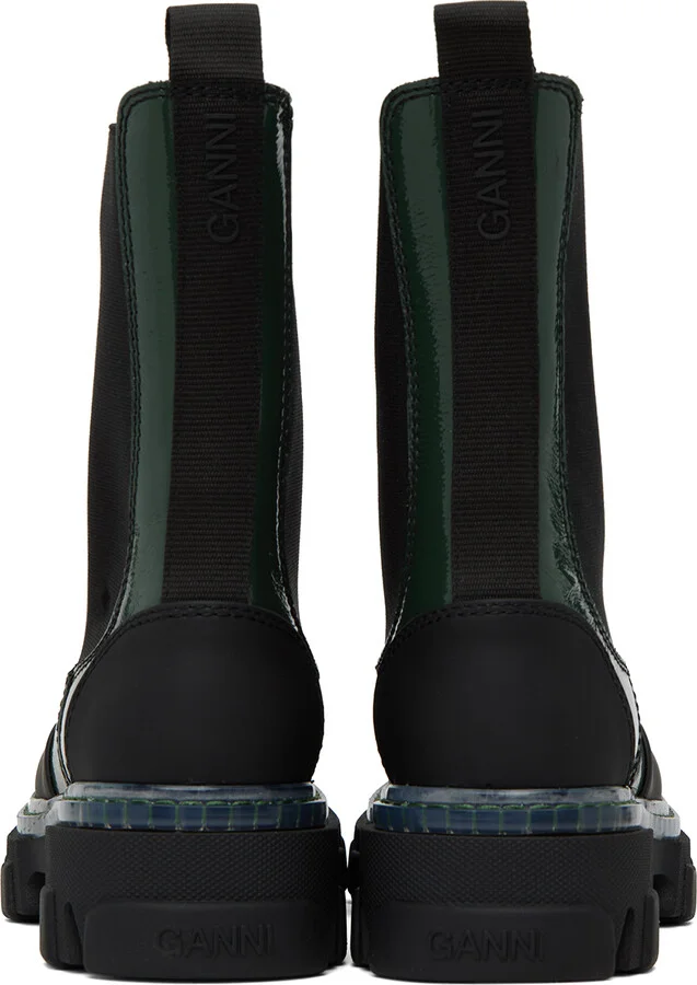 GANNI Green Cleated Chelsea Boots - Image 2