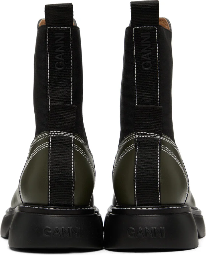 GANNI Green Everyday Mid Chelsea Boots - Image 2