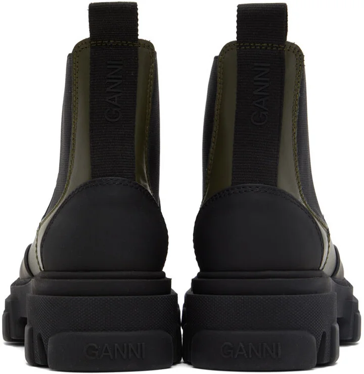 GANNI Green Low Chelsea Boots - Image 2
