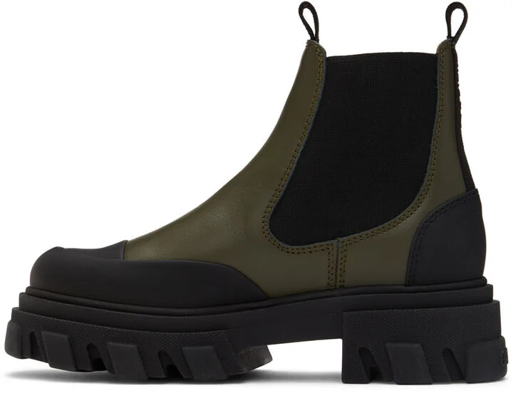 GANNI Green Low Chelsea Boots - Image 3