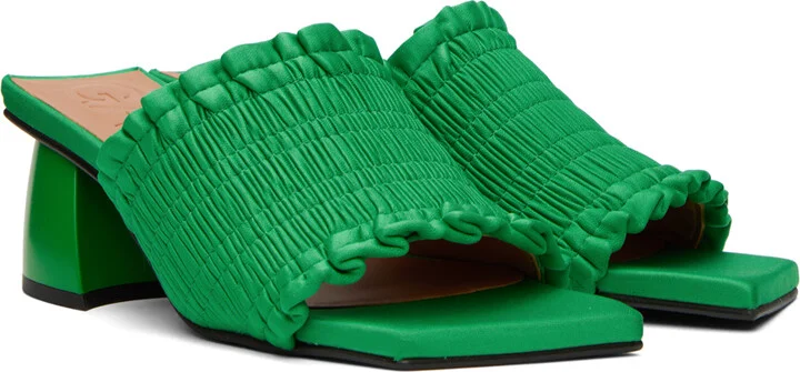 GANNI Green Smock Mules - Image 4