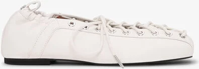 Ganni Ivory Lace-Up Ballerinas