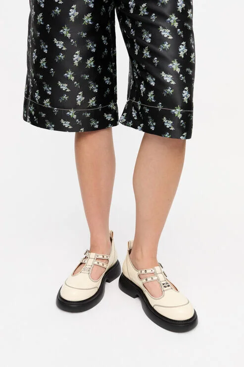 Ganni Ivory Mary Jane Shoes