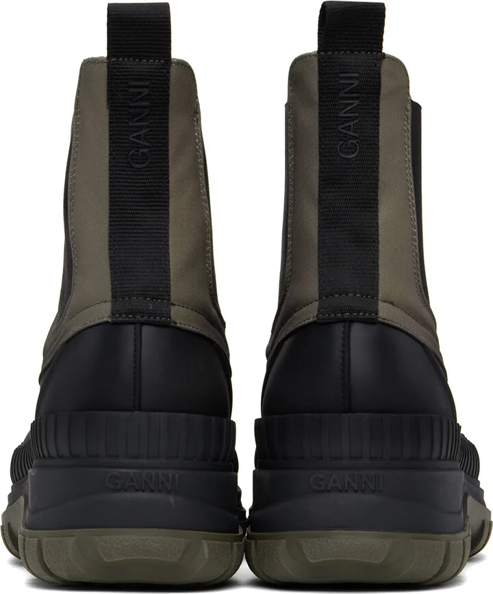 GANNI Khaki & Black Outdoor Chelsea Boots - Image 2