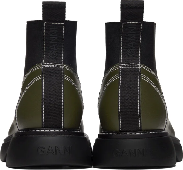 GANNI Khaki Everyday Chelsea Boots - Image 2