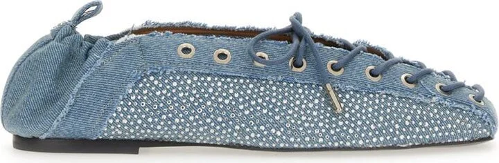 Ganni Lace-Up Ballerina
