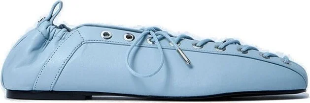 Ganni Lace-Up Ballerinas