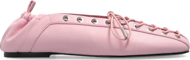 Ganni Lace-Up Ballet Flats