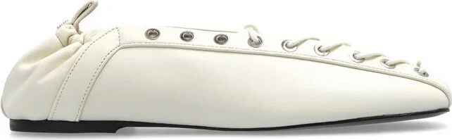 Ganni Lace-Up Ballet Shoes