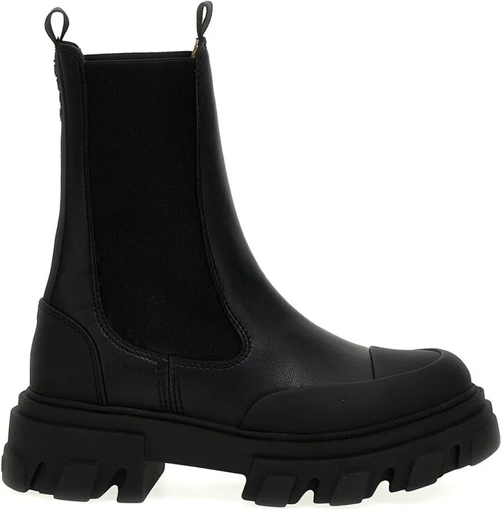 Ganni Leather Ankle Boots