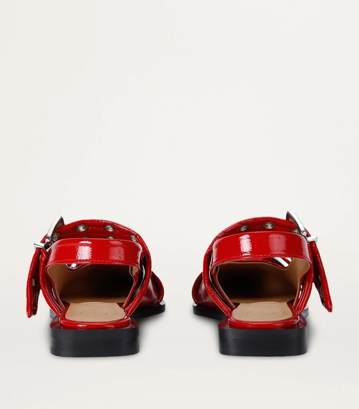 Ganni Leather Buckle Ballet Flats - Image 2