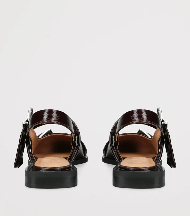 Ganni Leather Buckle Ballet Flats - Image 2