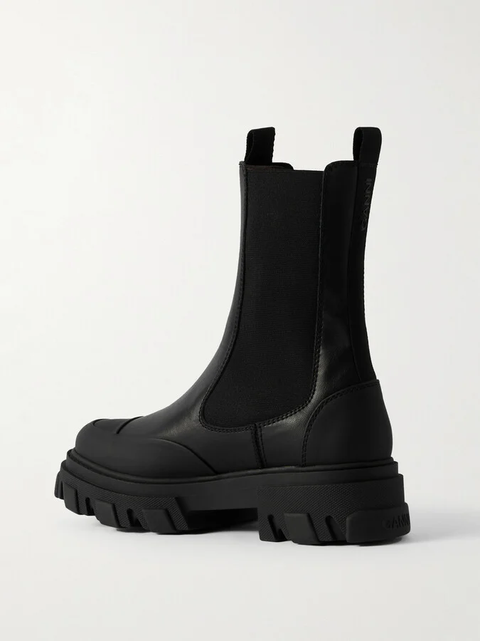 GANNI - Leather Chelsea Boots - Black - Image 3