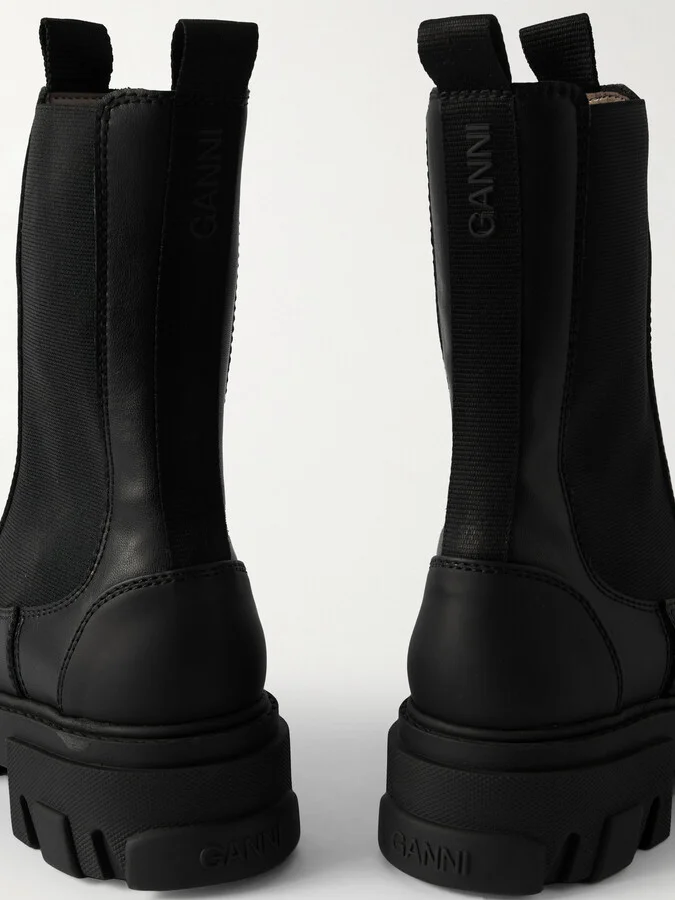GANNI - Leather Chelsea Boots - Black - Image 4