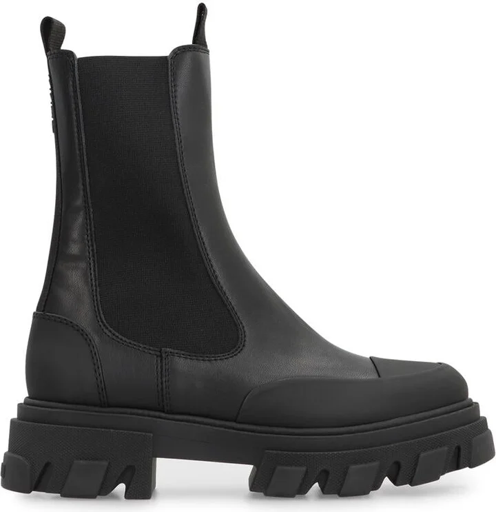 Ganni Leather Chelsea Boots