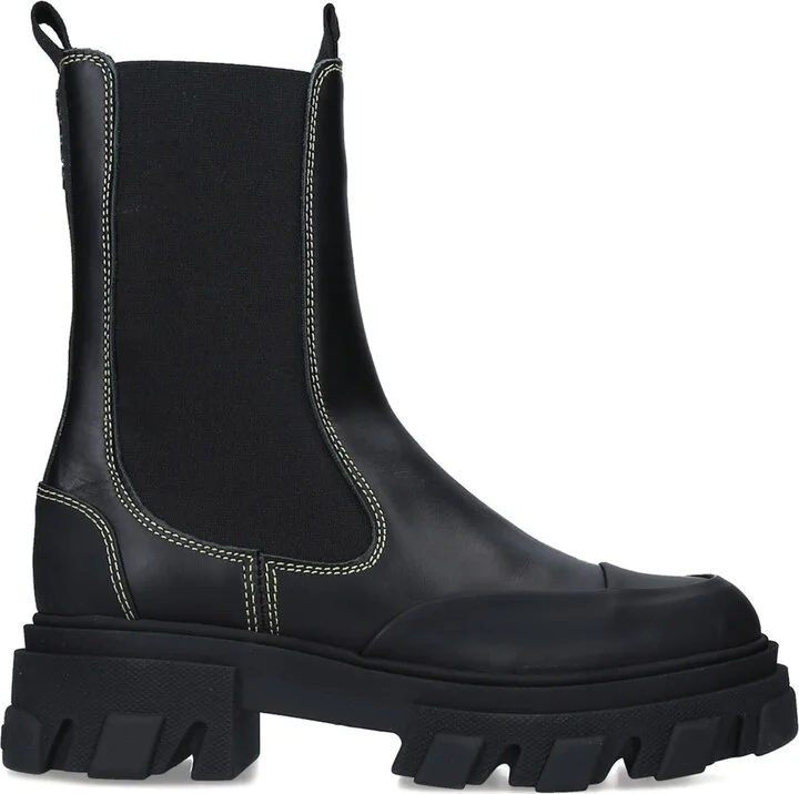 Ganni Leather Xl Chelsea Boots - Image 3
