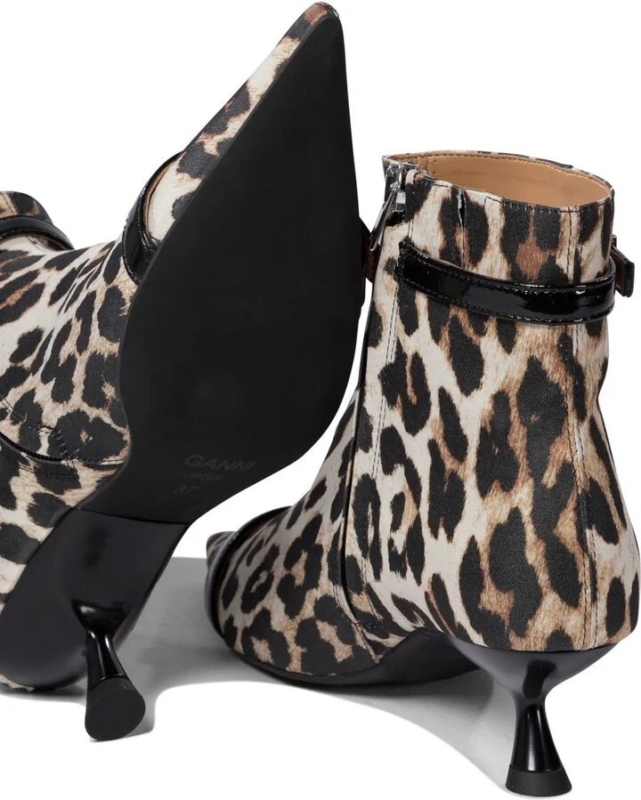 Ganni Leopard Ankle Boots - Image 5