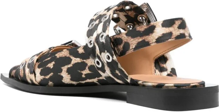 Ganni Leopard Print Slingback Ballets - Image 2