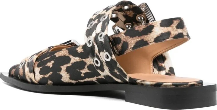 GANNI Leopard Print Slingback Ballets - Image 2
