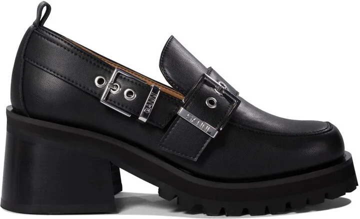 Ganni Loafers With Platform And Buckle