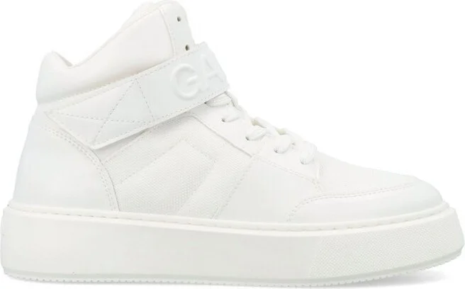 Ganni Logo Embossed High-Top Sneakers
